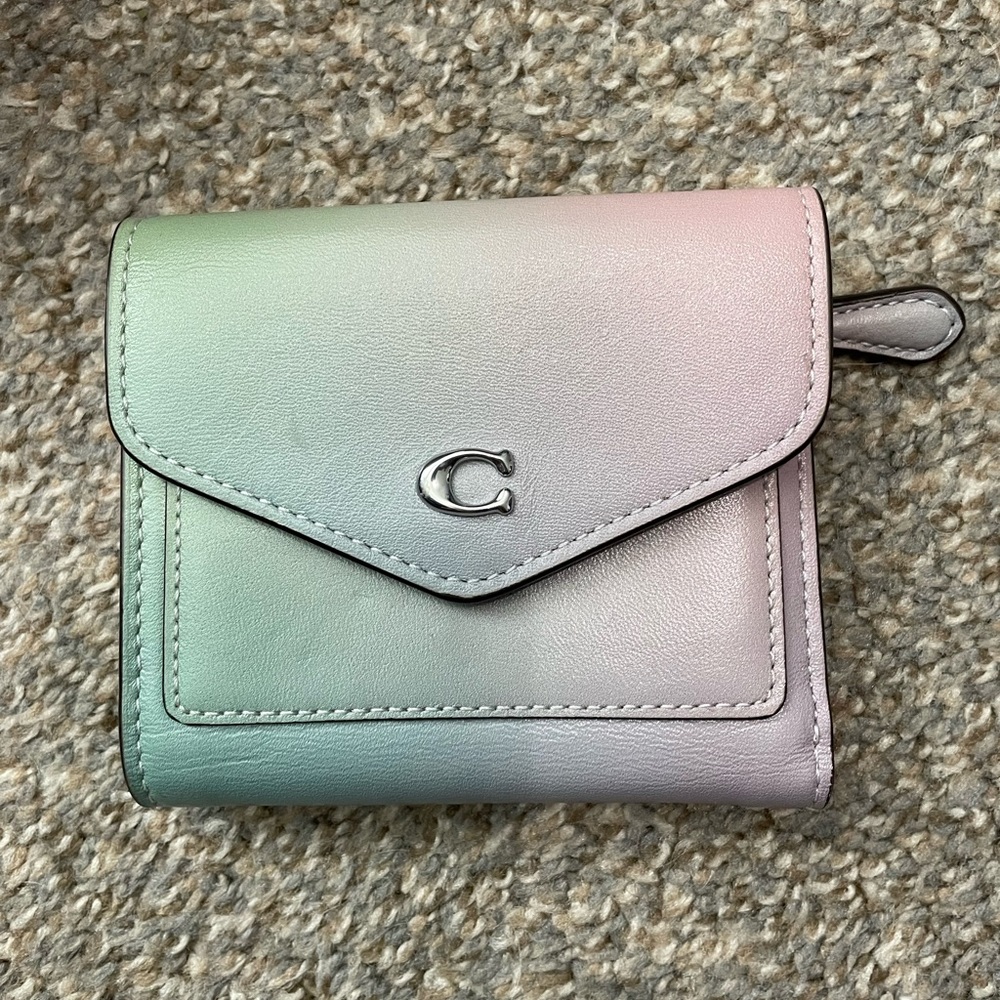 Coach Wyn ombré pastel compact wallet